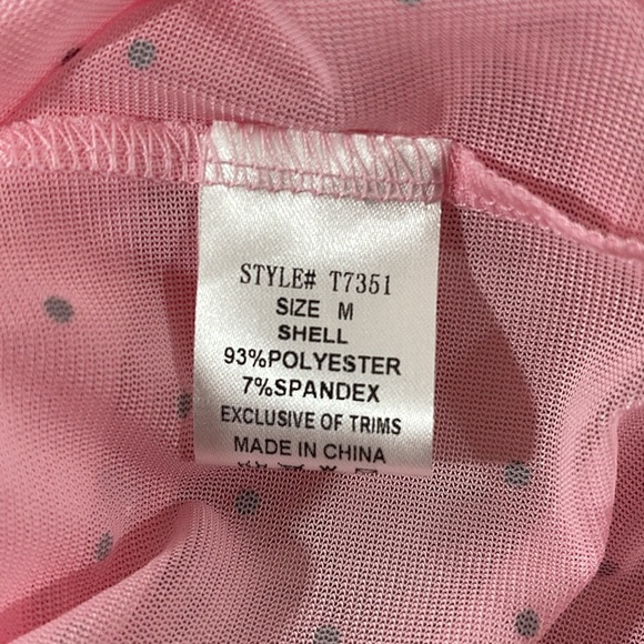 BEAR DANCE Long Sleeve Fur Trim Rhinestone Mesh Top Size Medium New - Picture 8 of 11